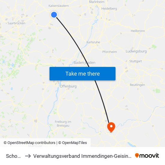 Schopp to Verwaltungsverband Immendingen-Geisingen map