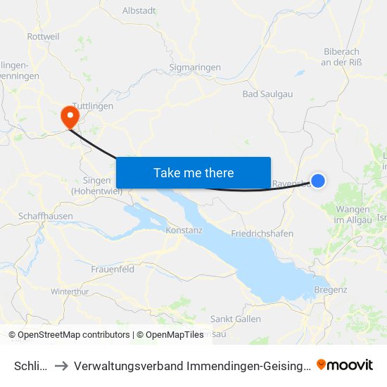 Schlier to Verwaltungsverband Immendingen-Geisingen map