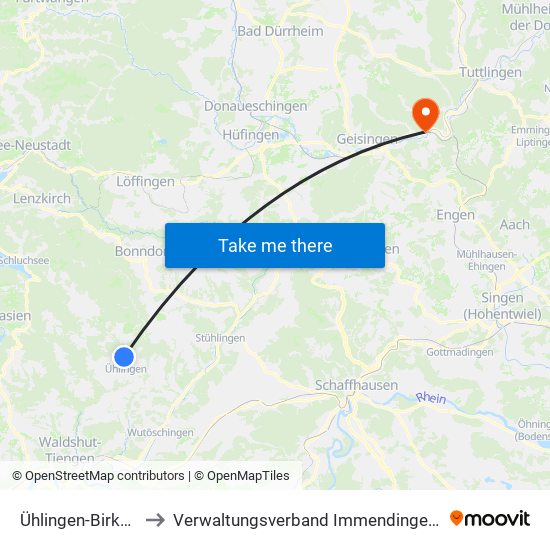 Ühlingen-Birkendorf to Verwaltungsverband Immendingen-Geisingen map