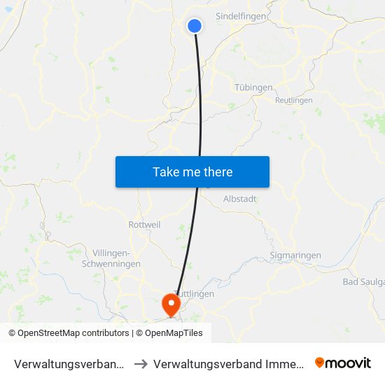 Verwaltungsverband Althengstett to Verwaltungsverband Immendingen-Geisingen map