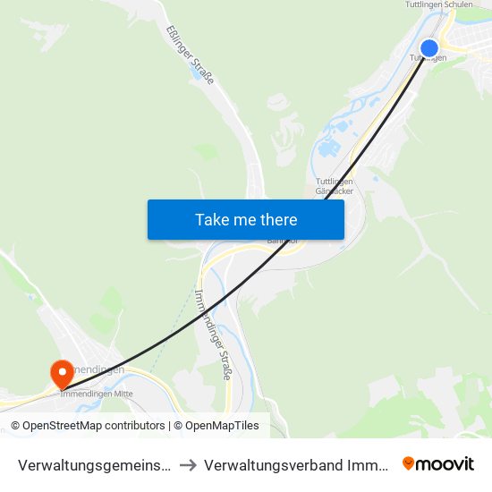 Verwaltungsgemeinschaft Tuttlingen to Verwaltungsverband Immendingen-Geisingen map