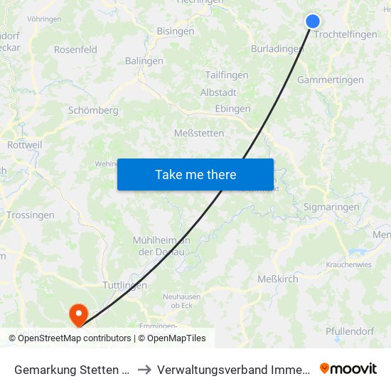 Gemarkung Stetten Unter Holstein to Verwaltungsverband Immendingen-Geisingen map