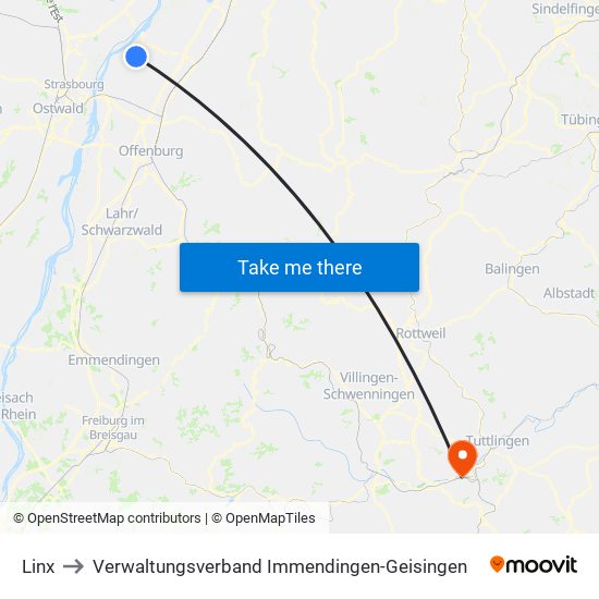 Linx to Verwaltungsverband Immendingen-Geisingen map