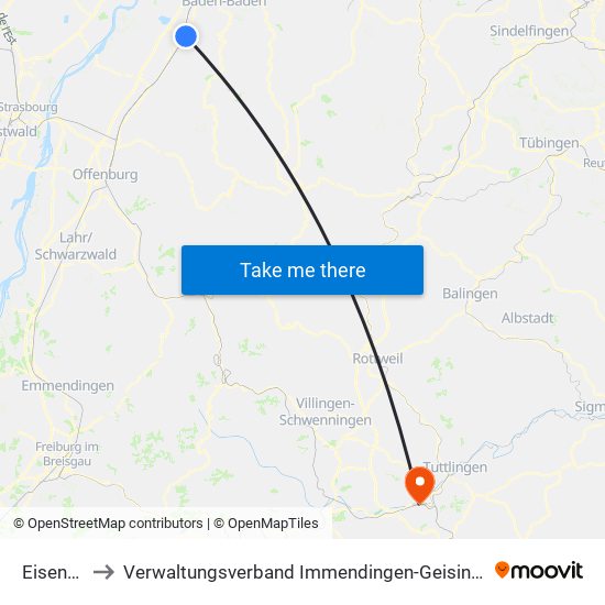 Eisental to Verwaltungsverband Immendingen-Geisingen map