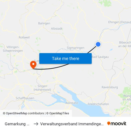 Gemarkung Neufra to Verwaltungsverband Immendingen-Geisingen map