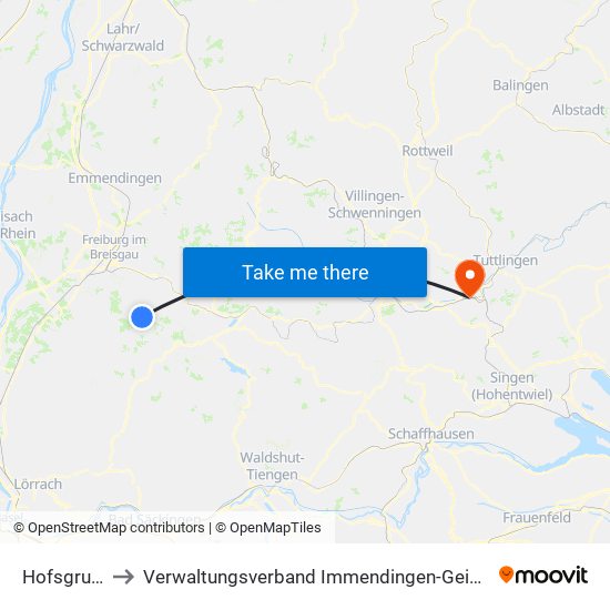 Hofsgrund to Verwaltungsverband Immendingen-Geisingen map