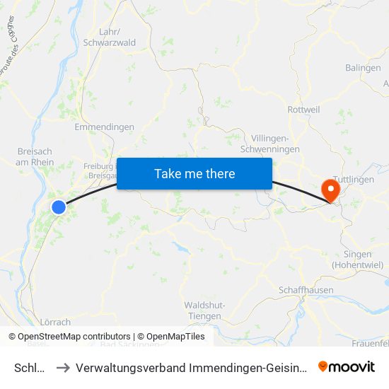 Schlatt to Verwaltungsverband Immendingen-Geisingen map