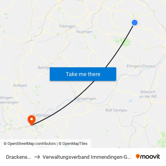 Drackenstein to Verwaltungsverband Immendingen-Geisingen map