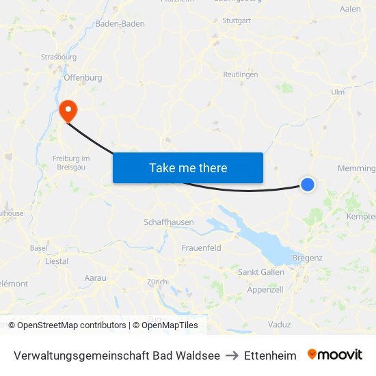 Verwaltungsgemeinschaft Bad Waldsee to Ettenheim map