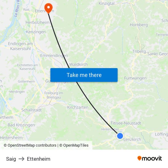 Saig to Ettenheim map