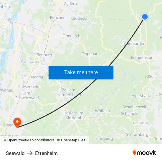 Seewald to Ettenheim map