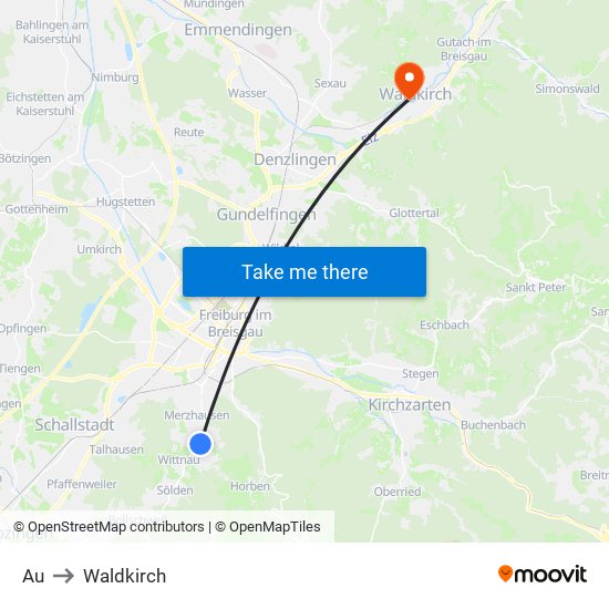 Au to Waldkirch map