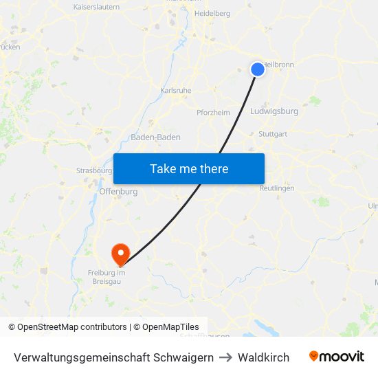 Verwaltungsgemeinschaft Schwaigern to Waldkirch map