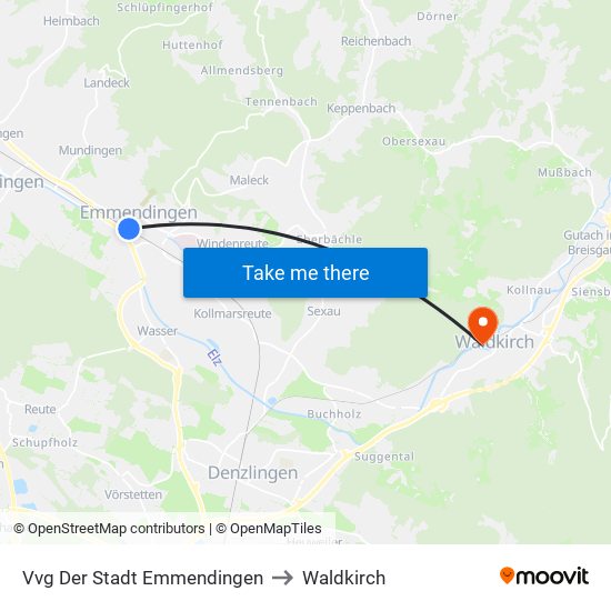 Vvg Der Stadt Emmendingen to Waldkirch map