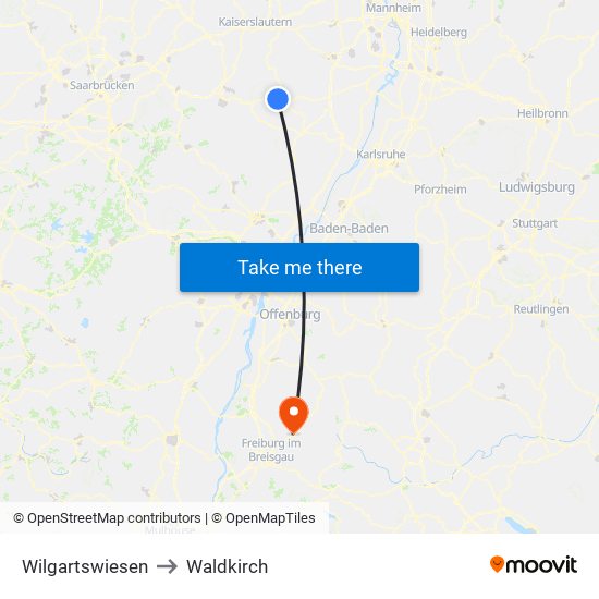 Wilgartswiesen to Waldkirch map