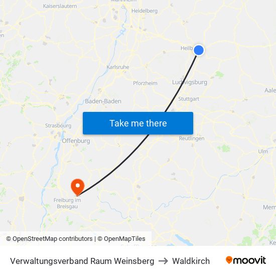 Verwaltungsverband Raum Weinsberg to Waldkirch map