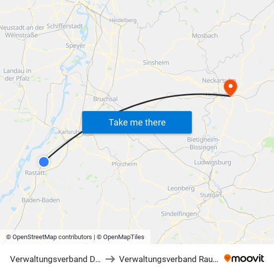 Verwaltungsverband Durmersheim to Verwaltungsverband Raum Weinsberg map