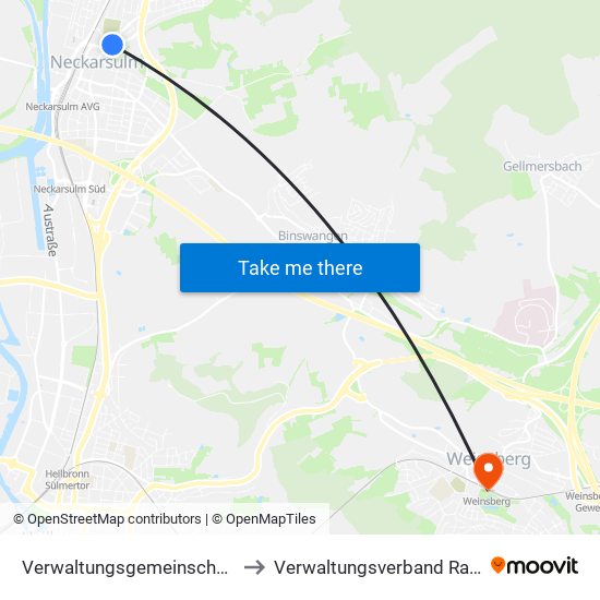 Verwaltungsgemeinschaft Neckarsulm to Verwaltungsverband Raum Weinsberg map