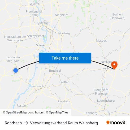 Rohrbach to Verwaltungsverband Raum Weinsberg map