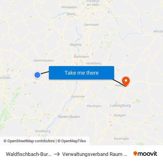 Waldfischbach-Burgalben to Verwaltungsverband Raum Weinsberg map