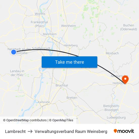 Lambrecht to Verwaltungsverband Raum Weinsberg map