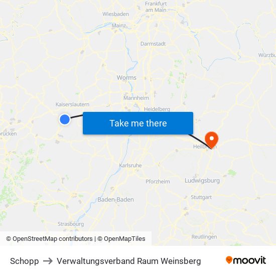 Schopp to Verwaltungsverband Raum Weinsberg map