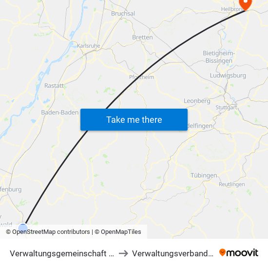 Verwaltungsgemeinschaft Zell am Harmersbach to Verwaltungsverband Raum Weinsberg map