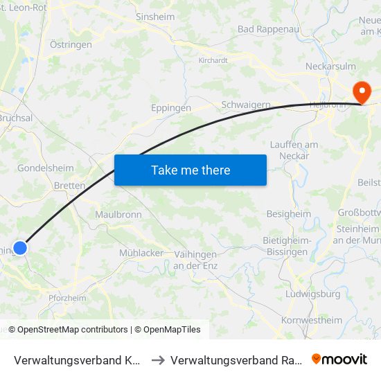 Verwaltungsverband Kämpfelbachtal to Verwaltungsverband Raum Weinsberg map