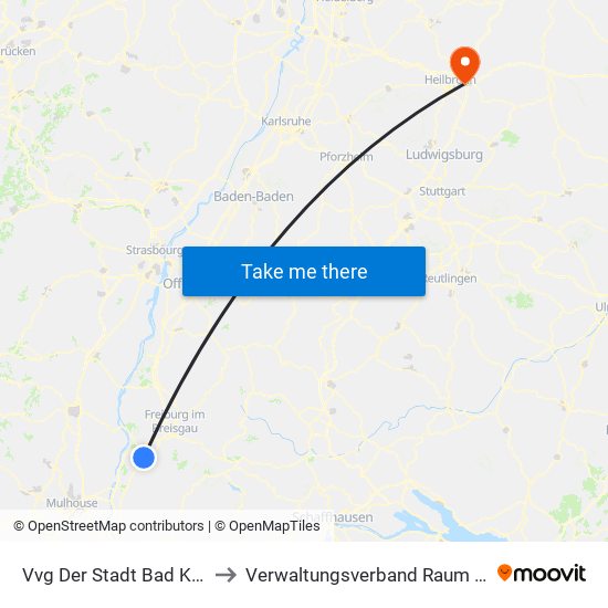 Vvg Der Stadt Bad Krozingen to Verwaltungsverband Raum Weinsberg map