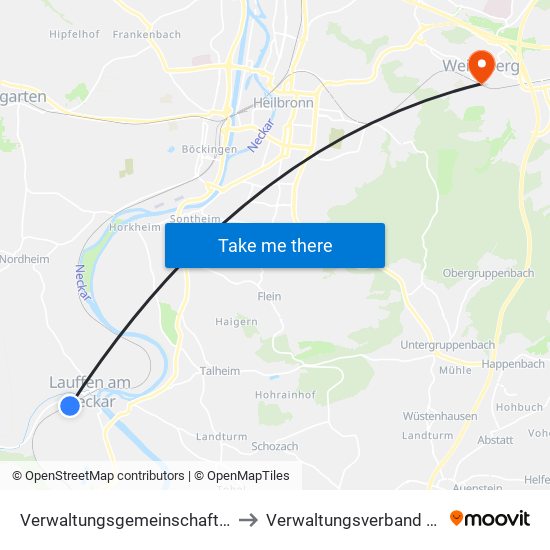 Verwaltungsgemeinschaft Lauffen am Neckar to Verwaltungsverband Raum Weinsberg map
