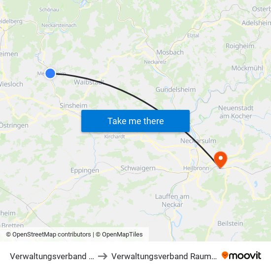 Verwaltungsverband Elsenztal to Verwaltungsverband Raum Weinsberg map