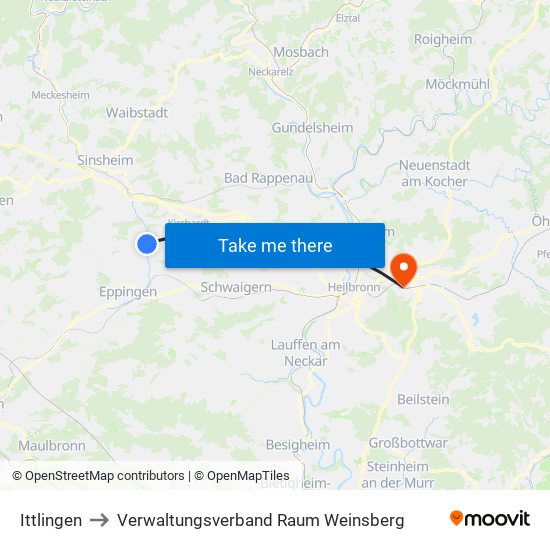 Ittlingen to Verwaltungsverband Raum Weinsberg map