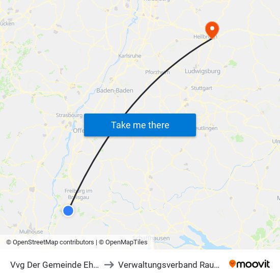 Vvg Der Gemeinde Ehrenkirchen to Verwaltungsverband Raum Weinsberg map