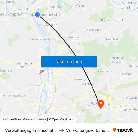 Verwaltungsgemeinschaft Bad Friedrichshall to Verwaltungsverband Raum Weinsberg map