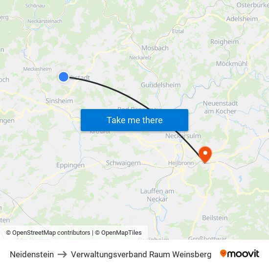 Neidenstein to Verwaltungsverband Raum Weinsberg map