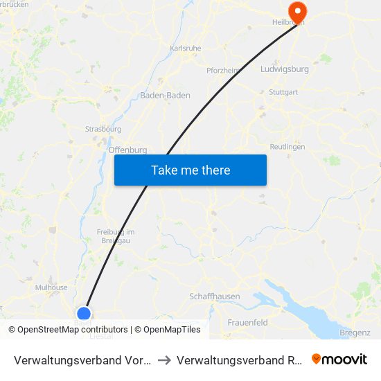 Verwaltungsverband Vorderes Kandertal to Verwaltungsverband Raum Weinsberg map