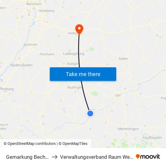 Gemarkung Bechingen to Verwaltungsverband Raum Weinsberg map