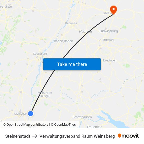 Steinenstadt to Verwaltungsverband Raum Weinsberg map