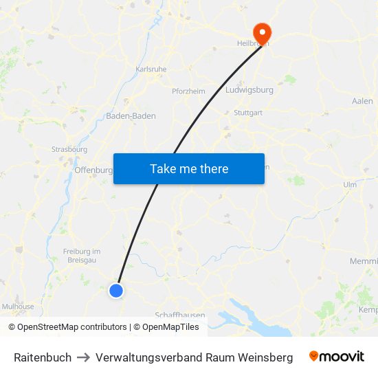 Raitenbuch to Verwaltungsverband Raum Weinsberg map