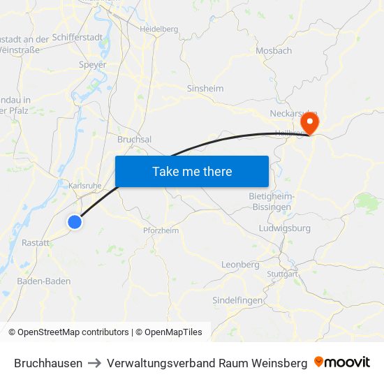 Bruchhausen to Verwaltungsverband Raum Weinsberg map