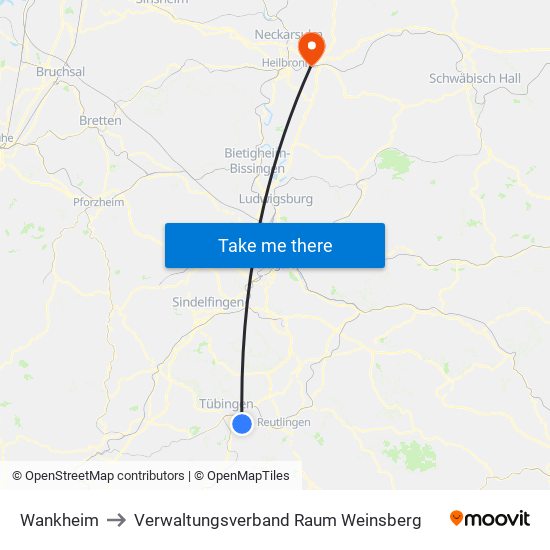 Wankheim to Verwaltungsverband Raum Weinsberg map