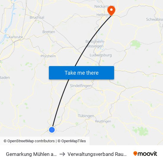 Gemarkung Mühlen am Neckar to Verwaltungsverband Raum Weinsberg map