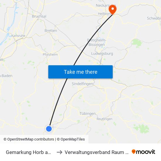 Gemarkung Horb am Neckar to Verwaltungsverband Raum Weinsberg map