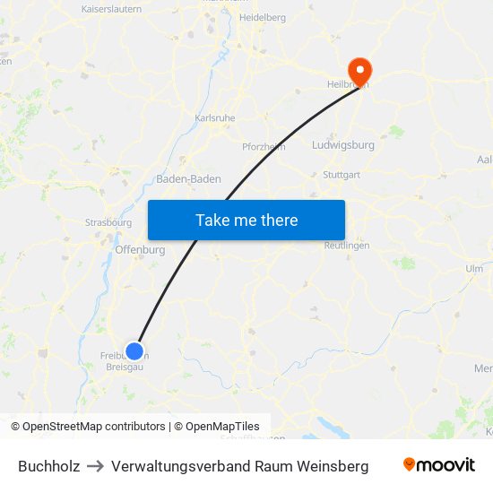 Buchholz to Verwaltungsverband Raum Weinsberg map