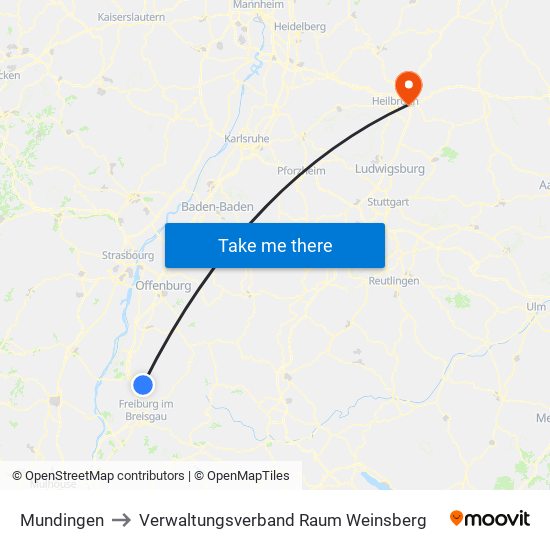 Mundingen to Verwaltungsverband Raum Weinsberg map