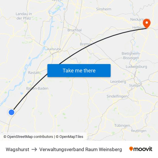 Wagshurst to Verwaltungsverband Raum Weinsberg map