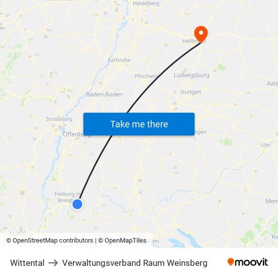 Wittental to Verwaltungsverband Raum Weinsberg map