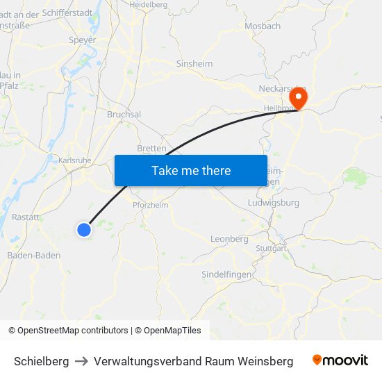 Schielberg to Verwaltungsverband Raum Weinsberg map