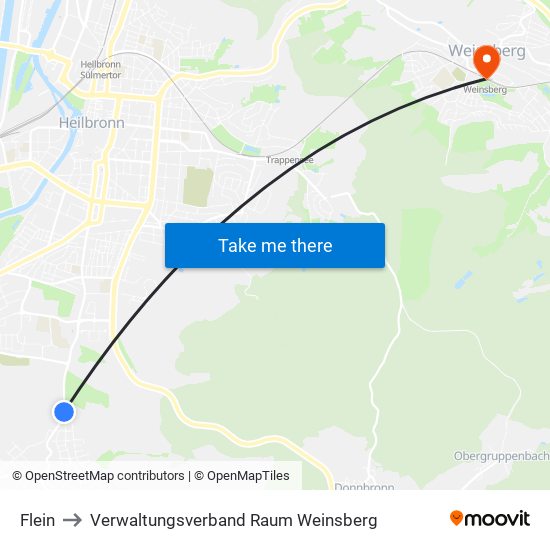 Flein to Verwaltungsverband Raum Weinsberg map