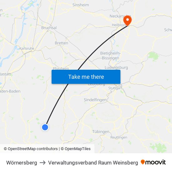 Wörnersberg to Verwaltungsverband Raum Weinsberg map